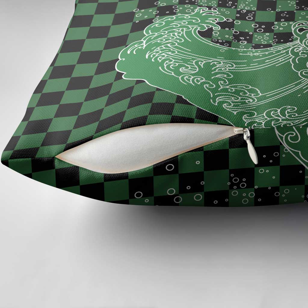 Japanese Asanoha Pattern Pillow Cover Water Breathing Slayer Dragon - Wonder Print Shop