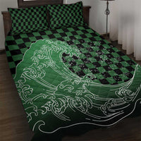 Japanese Asanoha Pattern Quilt Bed Set Water Breathing Slayer Dragon - Wonder Print Shop
