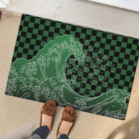 Japanese Asanoha Pattern Rubber Doormat Water Breathing Slayer Dragon - Wonder Print Shop