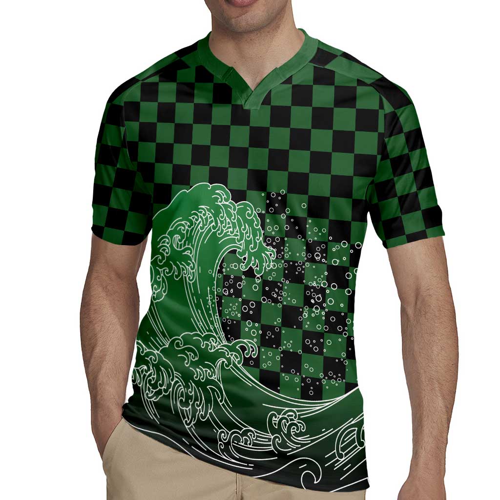 Japanese Asanoha Pattern Rugby Jersey Water Breathing Slayer Dragon - Wonder Print Shop