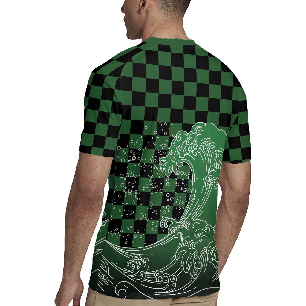 Japanese Asanoha Pattern Rugby Jersey Water Breathing Slayer Dragon - Wonder Print Shop