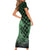 Japanese Asanoha Pattern Short Sleeve Bodycon Dress Water Breathing Slayer Dragon - Wonder Print Shop