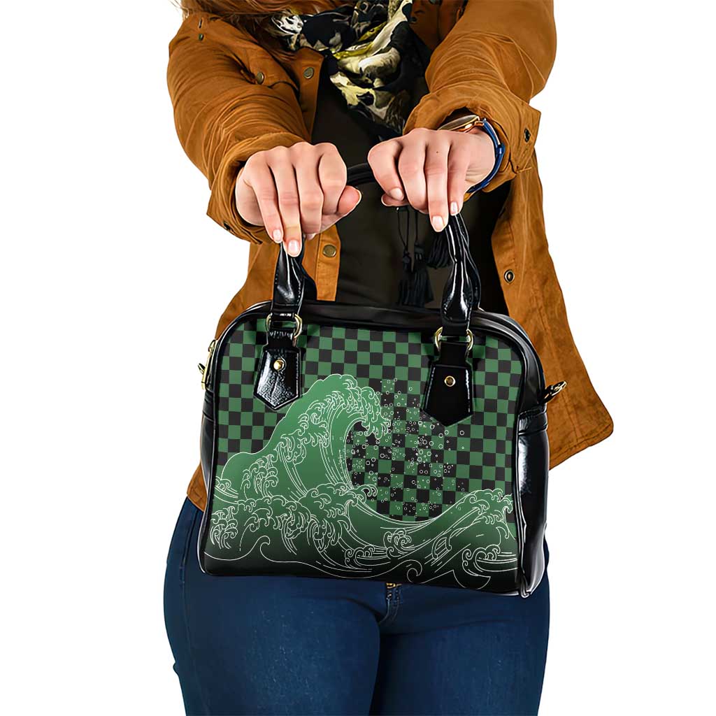 Japanese Asanoha Pattern Shoulder Handbag Water Breathing Slayer Dragon - Wonder Print Shop