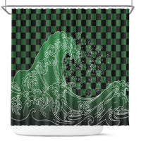 Japanese Asanoha Pattern Shower Curtain Water Breathing Slayer Dragon - Wonder Print Shop