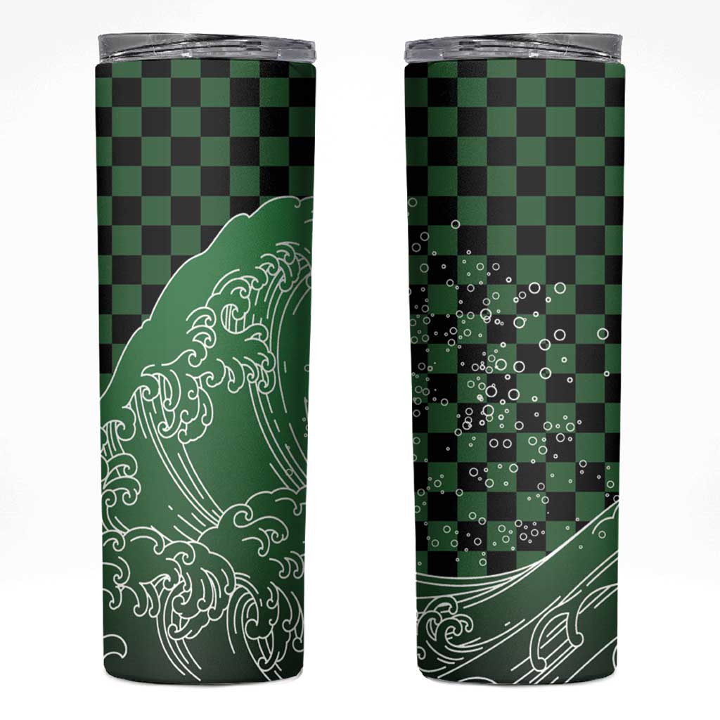 Japanese Asanoha Pattern Skinny Tumbler Water Breathing Slayer Dragon - Wonder Print Shop