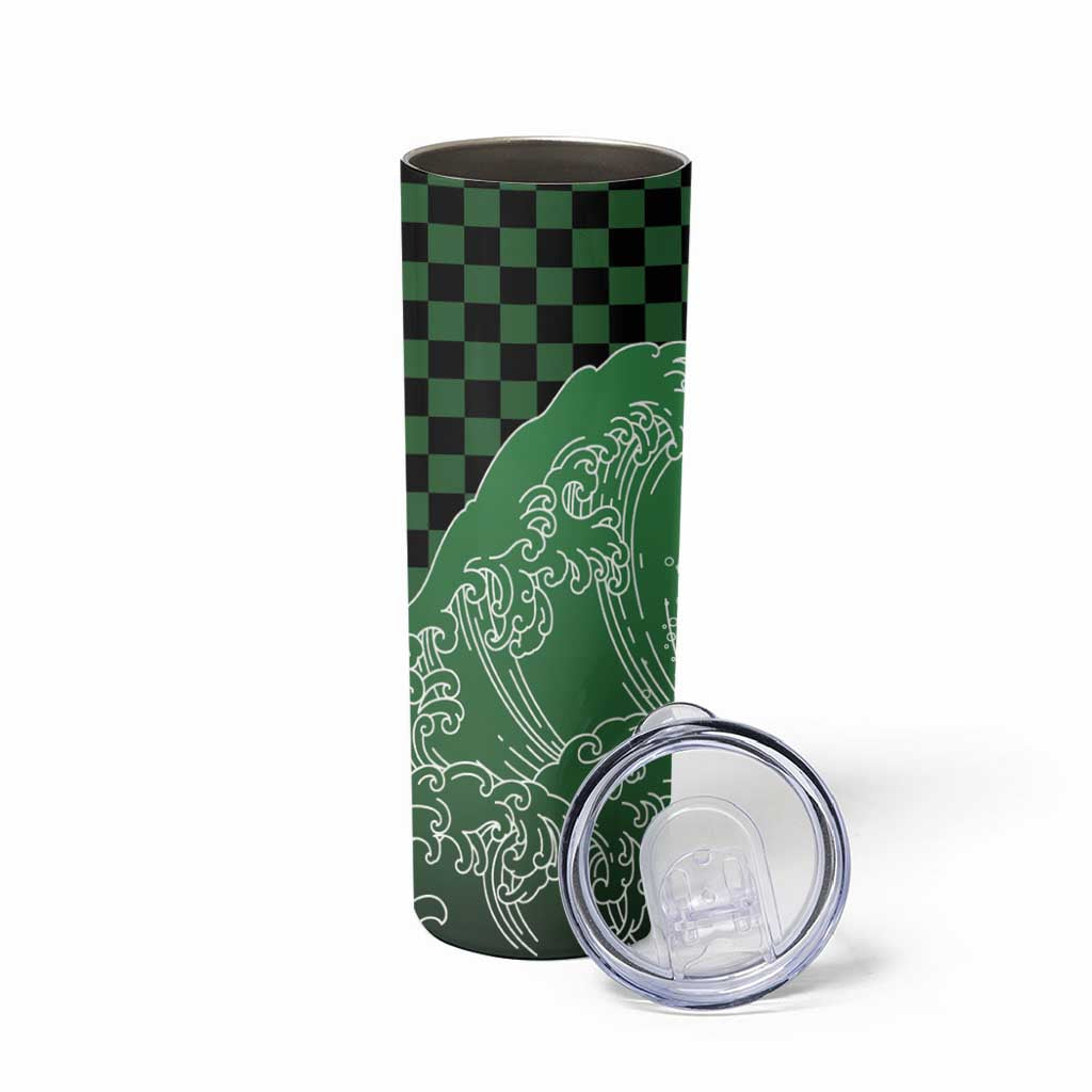 Japanese Asanoha Pattern Skinny Tumbler Water Breathing Slayer Dragon - Wonder Print Shop