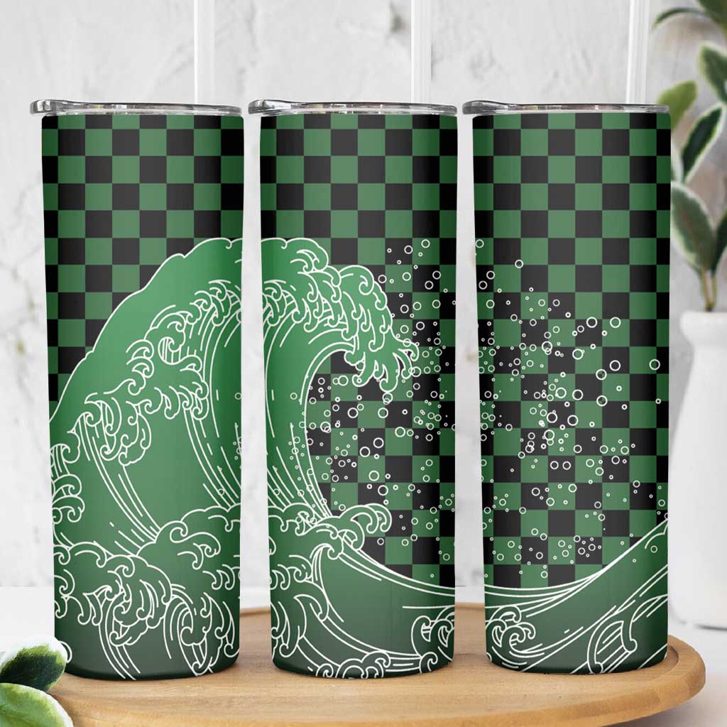 Japanese Asanoha Pattern Skinny Tumbler Water Breathing Slayer Dragon - Wonder Print Shop
