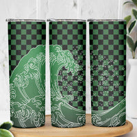 Japanese Asanoha Pattern Skinny Tumbler Water Breathing Slayer Dragon - Wonder Print Shop