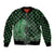 Japanese Asanoha Pattern Sleeve Zip Bomber Jacket Water Breathing Slayer Dragon - Wonder Print Shop