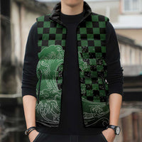 Japanese Asanoha Pattern Sleeveless Puffer Jacket Water Breathing Slayer Dragon - Wonder Print Shop