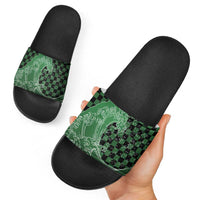 Japanese Asanoha Pattern Slide Sandals Water Breathing Slayer Dragon - Wonder Print Shop