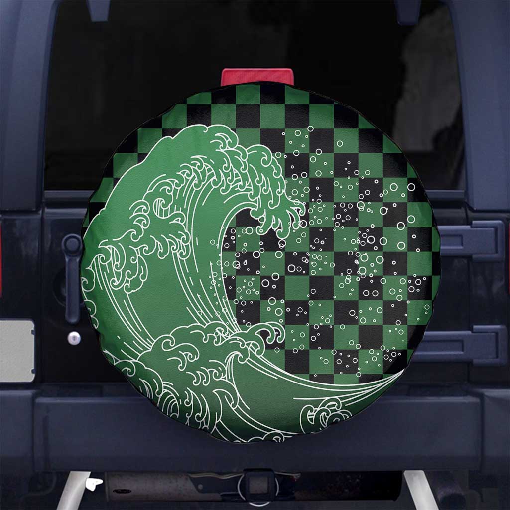 Japanese Asanoha Pattern Spare Tire Cover Water Breathing Slayer Dragon - Wonder Print Shop