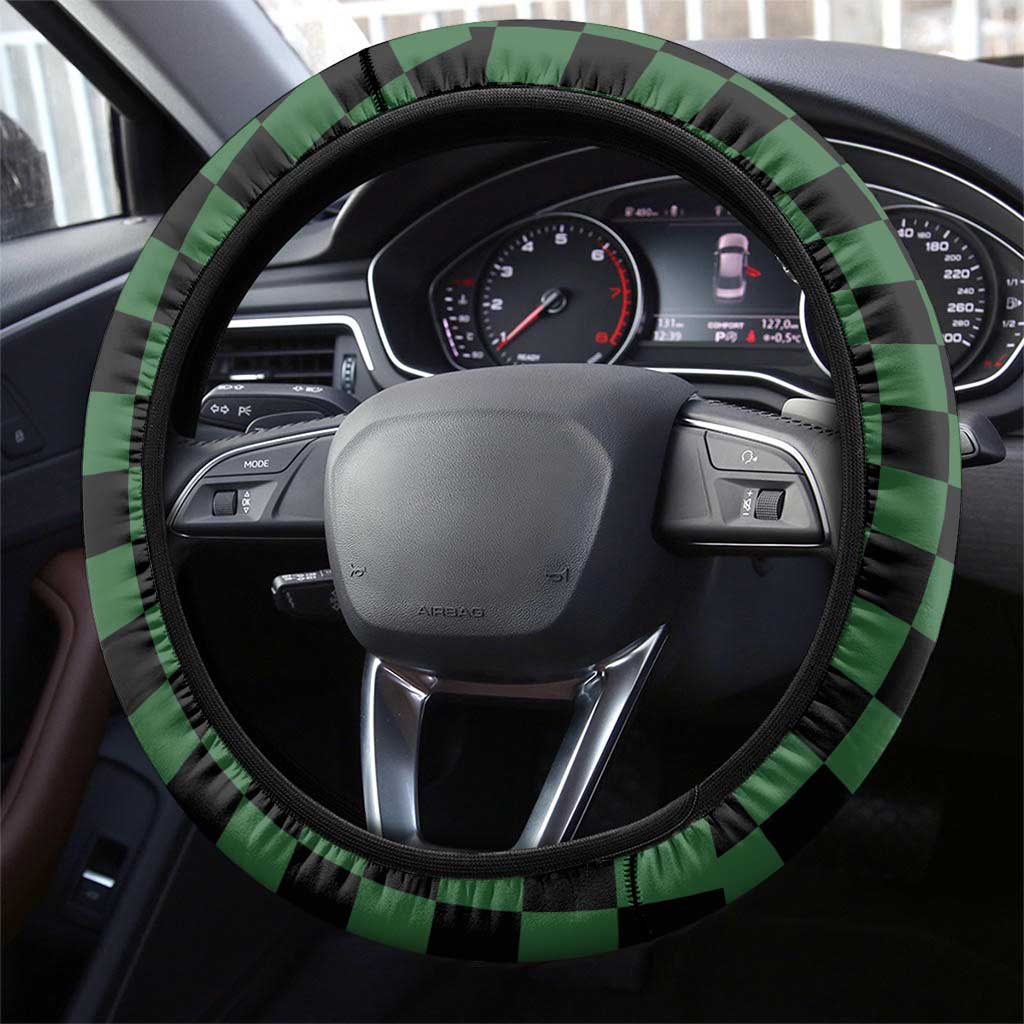 Japanese Asanoha Pattern Steering Wheel Cover Water Breathing Slayer Dragon - Wonder Print Shop