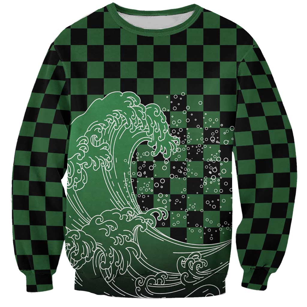 Japanese Asanoha Pattern Sweatshirt Water Breathing Slayer Dragon - Wonder Print Shop