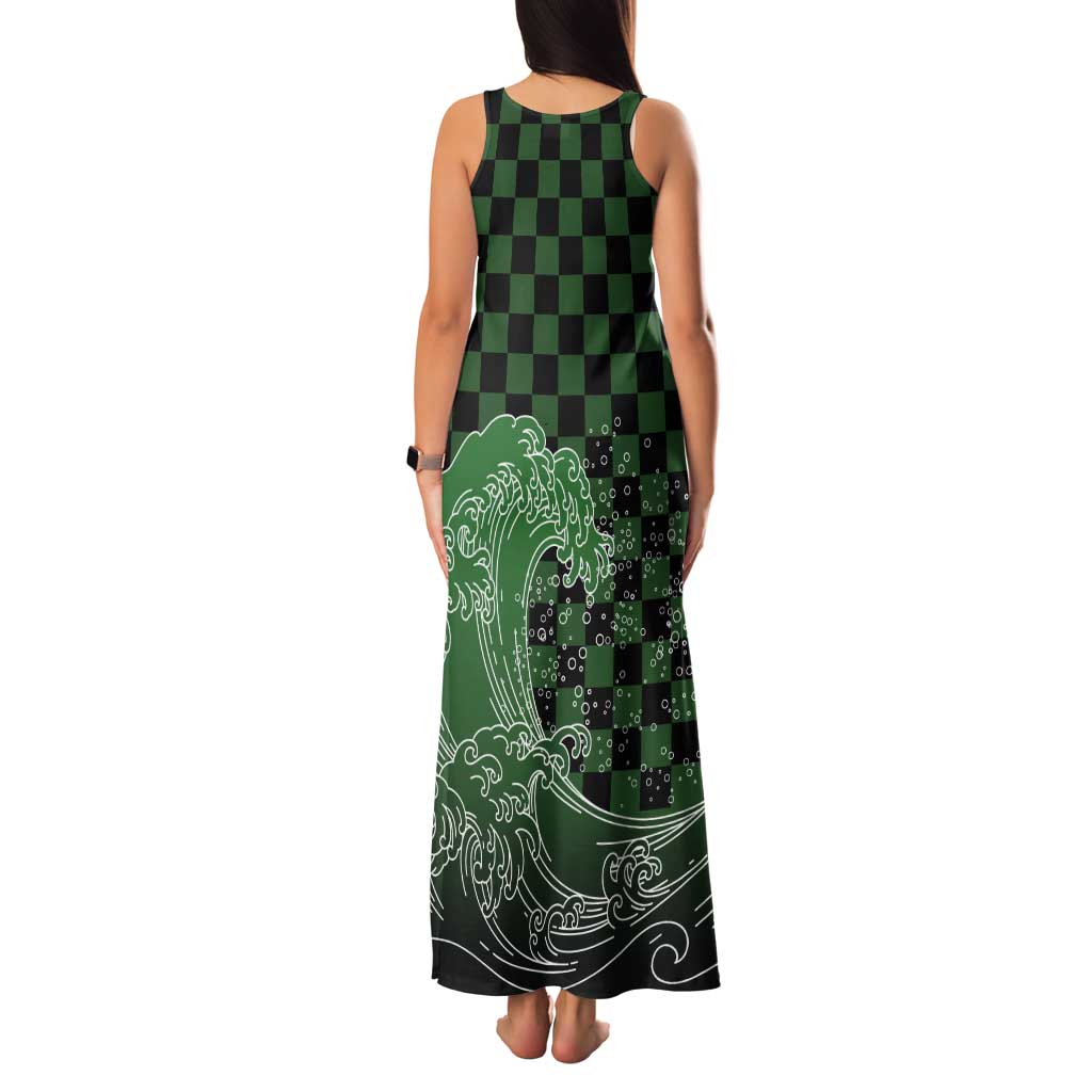 Japanese Asanoha Pattern Tank Maxi Dress Water Breathing Slayer Dragon - Wonder Print Shop