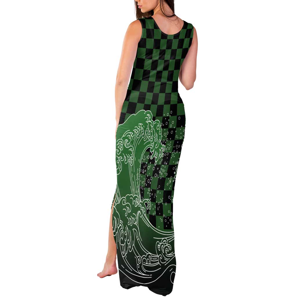 Japanese Asanoha Pattern Tank Maxi Dress Water Breathing Slayer Dragon - Wonder Print Shop