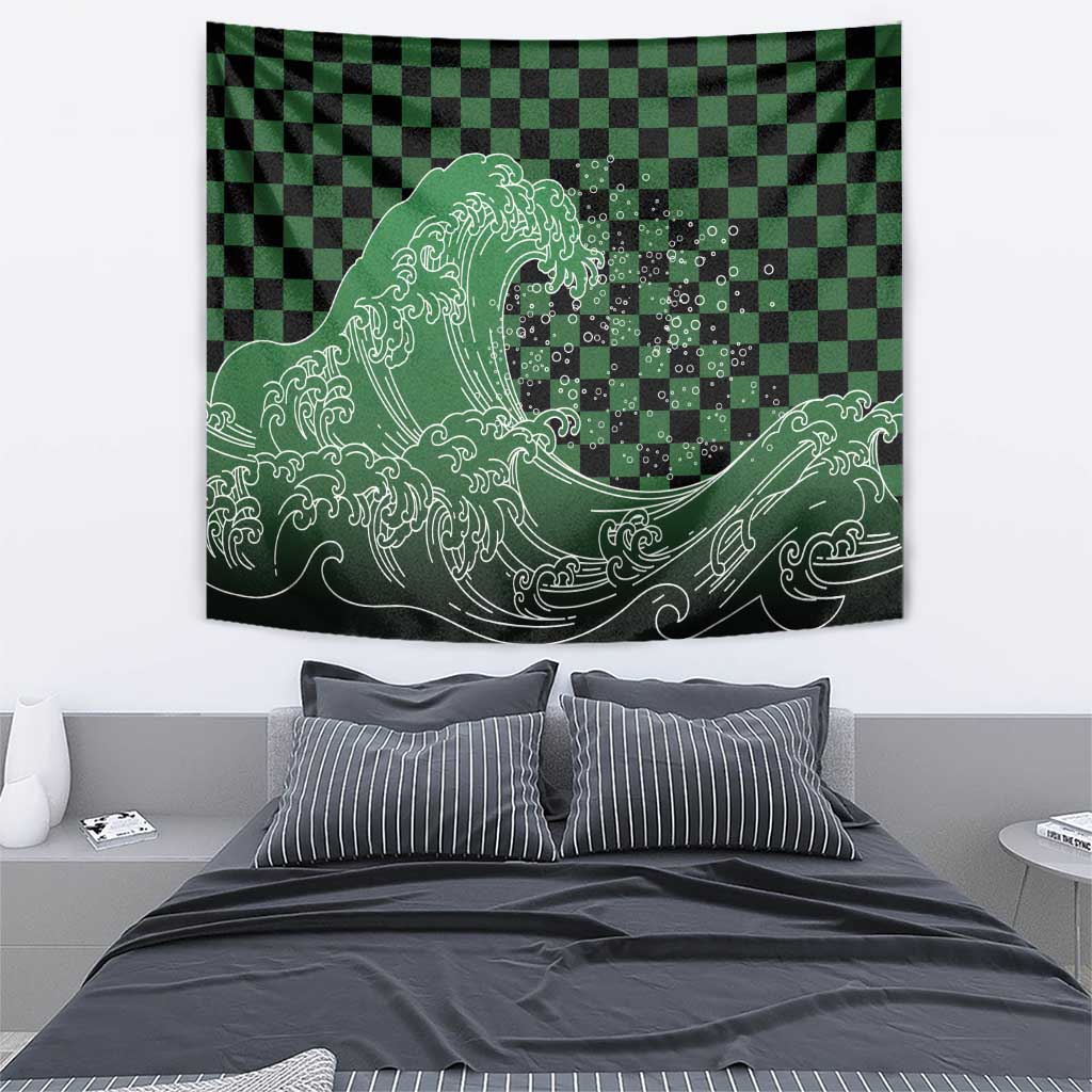 Japanese Asanoha Pattern Tapestry Water Breathing Slayer Dragon - Wonder Print Shop
