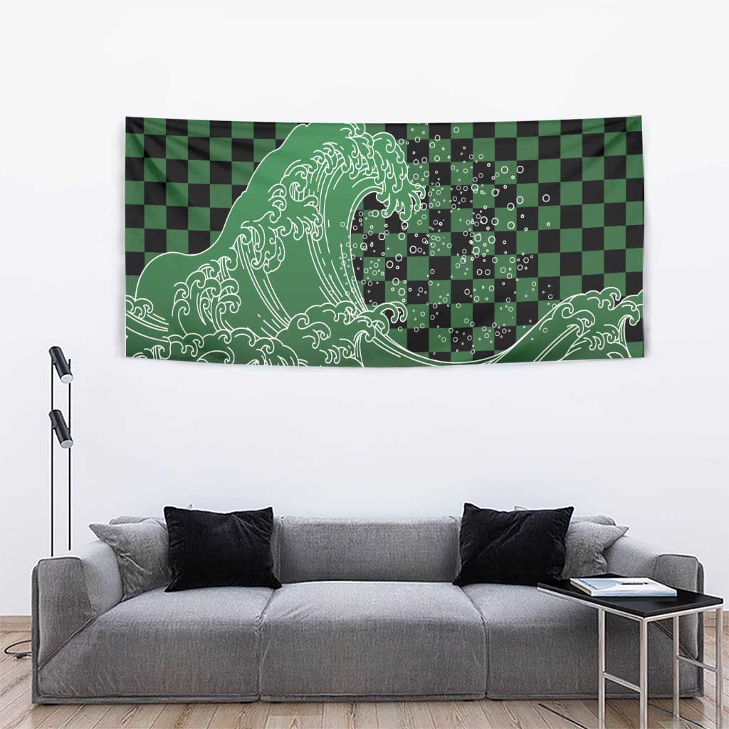 Japanese Asanoha Pattern Tapestry Water Breathing Slayer Dragon - Wonder Print Shop