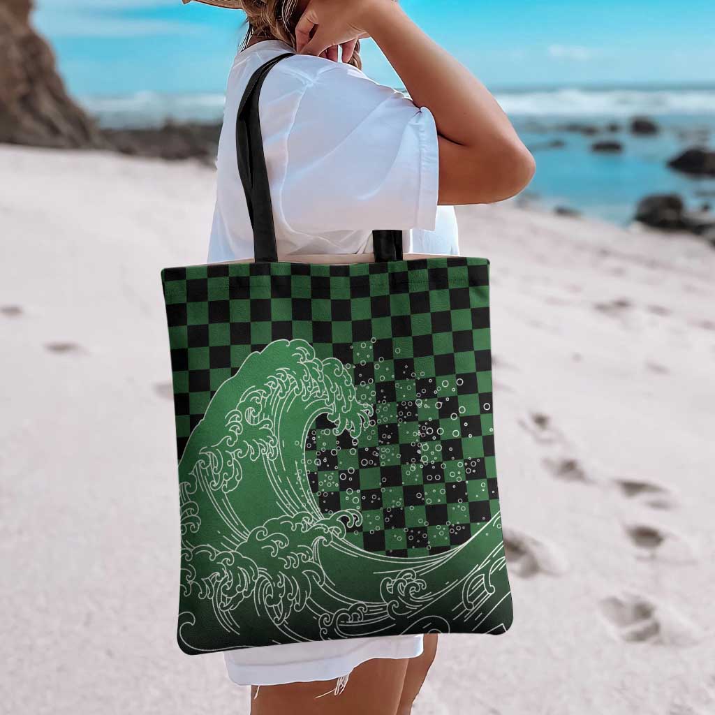 Japanese Asanoha Pattern Tote Bag Water Breathing Slayer Dragon - Wonder Print Shop