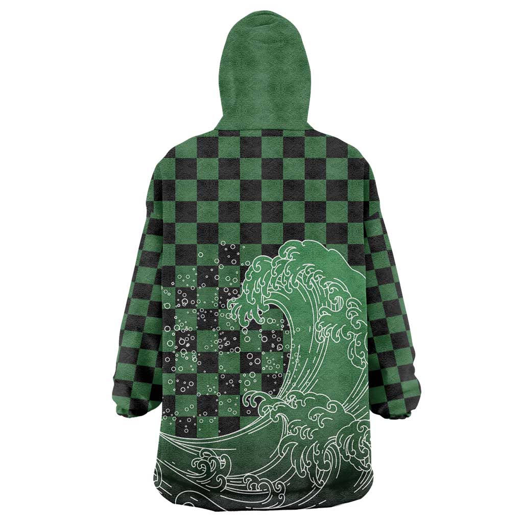 Japanese Asanoha Pattern Wearable Blanket Hoodie Water Breathing Slayer Dragon - Wonder Print Shop