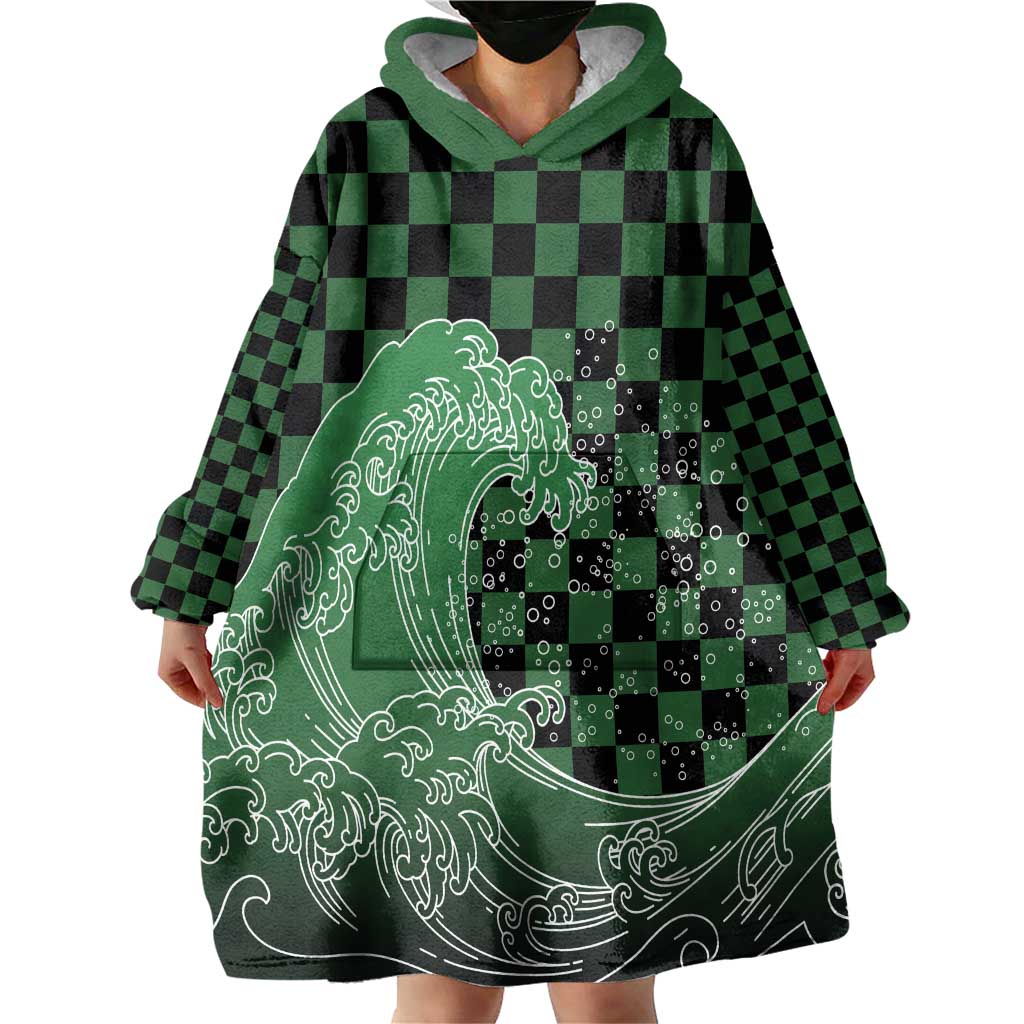 Japanese Asanoha Pattern Wearable Blanket Hoodie Water Breathing Slayer Dragon - Wonder Print Shop