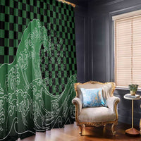 Japanese Asanoha Pattern Window Curtain Water Breathing Slayer Dragon - Wonder Print Shop