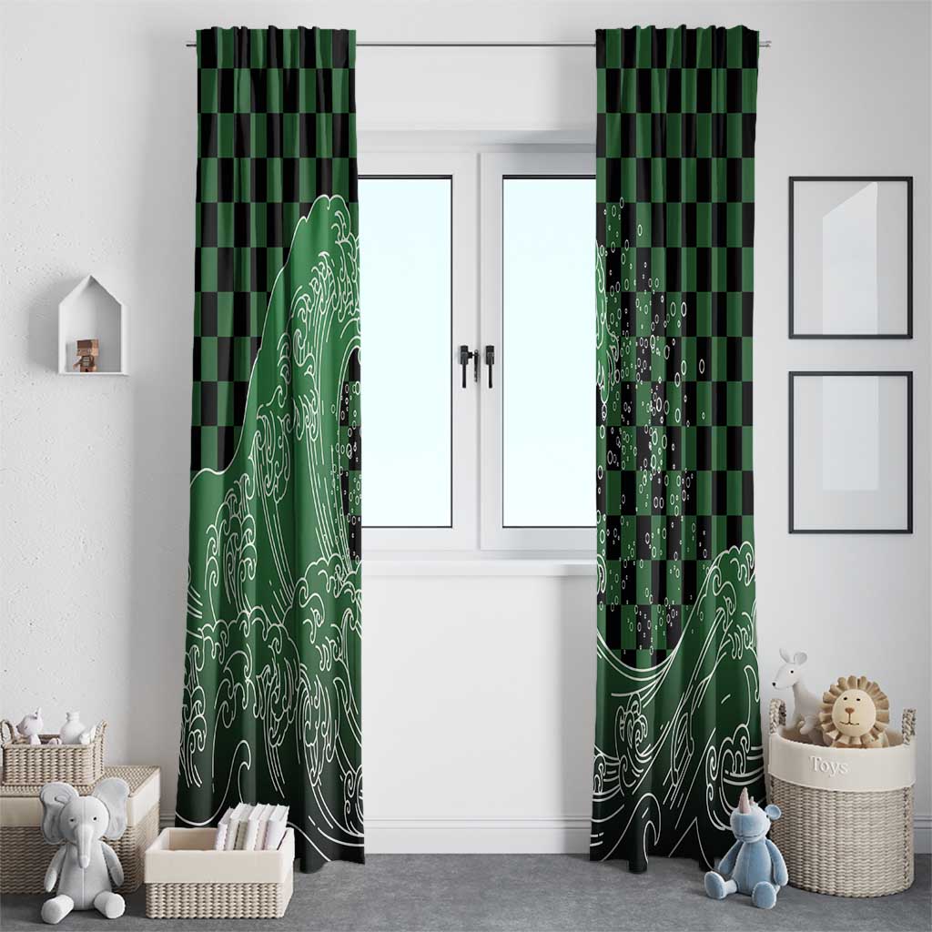 Japanese Asanoha Pattern Window Curtain Water Breathing Slayer Dragon - Wonder Print Shop
