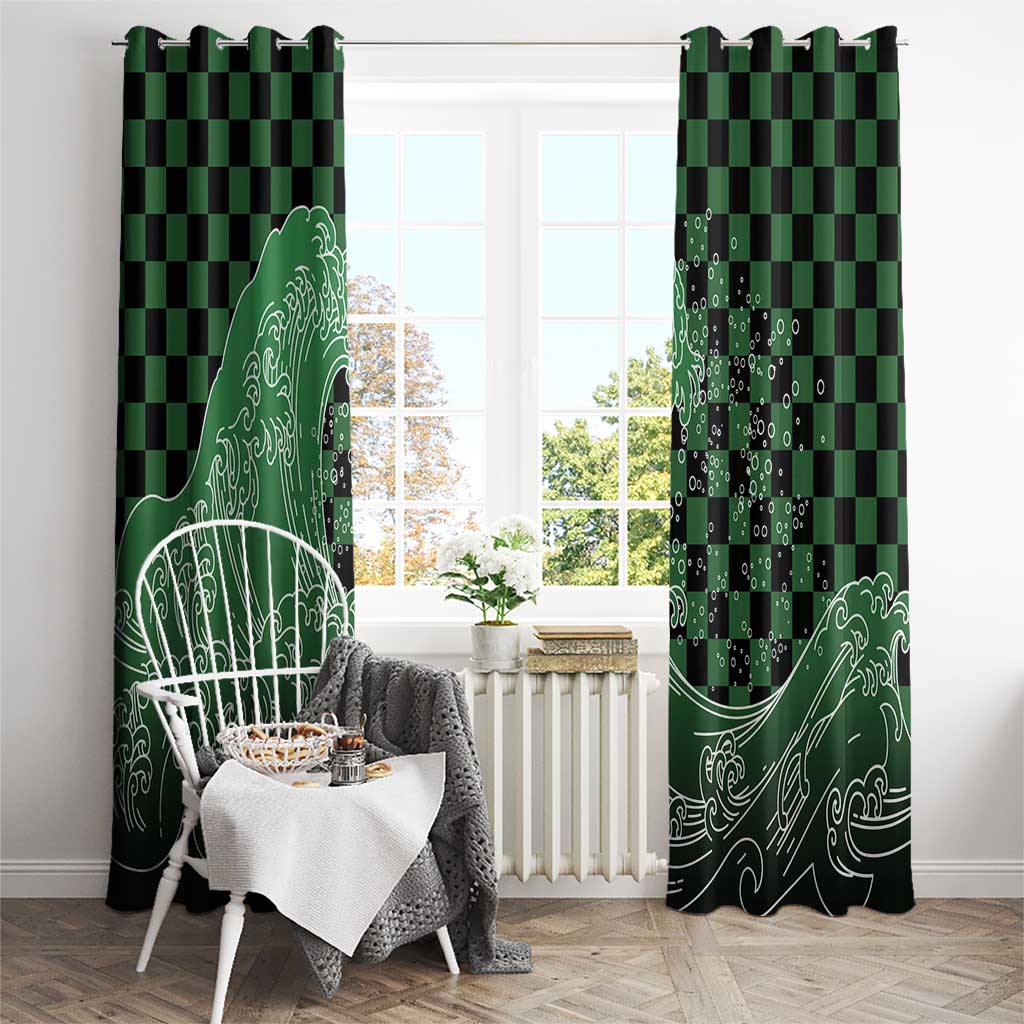 Japanese Asanoha Pattern Window Curtain Water Breathing Slayer Dragon - Wonder Print Shop