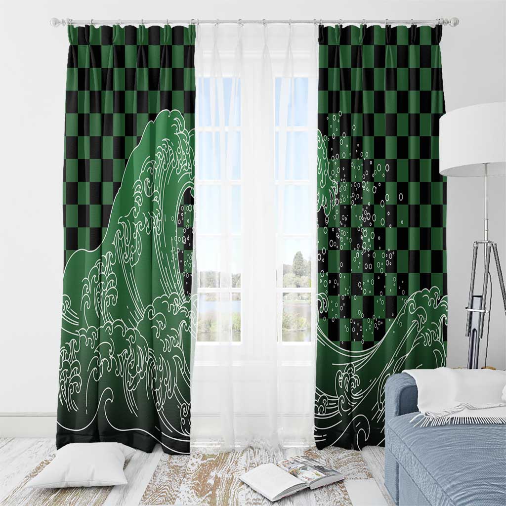 Japanese Asanoha Pattern Window Curtain Water Breathing Slayer Dragon - Wonder Print Shop