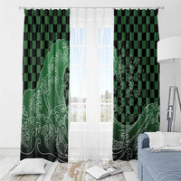 Japanese Asanoha Pattern Window Curtain Water Breathing Slayer Dragon - Wonder Print Shop