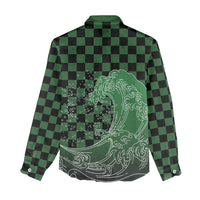 Japanese Asanoha Pattern Women Casual Shirt Water Breathing Slayer Dragon - Wonder Print Shop