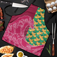 Japanese Bishamon-Kikkou Pattern Apron Water Pillar Silent River Flow - Wonder Print Shop