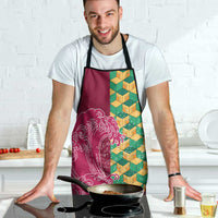 Japanese Bishamon-Kikkou Pattern Apron Water Pillar Silent River Flow - Wonder Print Shop