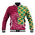 Japanese Bishamon-Kikkou Pattern Baseball Jacket Water Pillar Silent River Flow - Wonder Print Shop