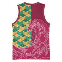 Japanese Bishamon-Kikkou Pattern Basketball Jersey Water Pillar Silent River Flow - Wonder Print Shop