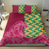 Japanese Bishamon-Kikkou Pattern Bedding Set Water Pillar Silent River Flow - Wonder Print Shop