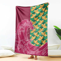 Japanese Bishamon-Kikkou Pattern Blanket Water Pillar Silent River Flow - Wonder Print Shop