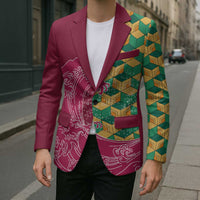 Japanese Bishamon-Kikkou Pattern Blazer Water Pillar Silent River Flow - Wonder Print Shop