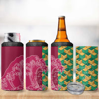 Japanese Bishamon-Kikkou Pattern 4 in 1 Can Cooler Tumbler Water Pillar Silent River Flow - Wonder Print Shop