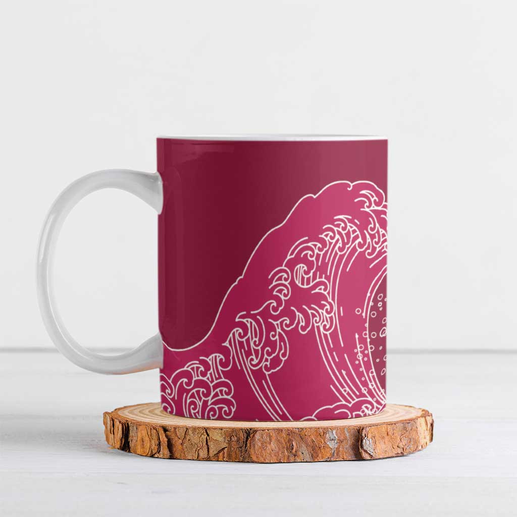 Japanese Bishamon-Kikkou Pattern Ceramic Mug Water Pillar Silent River Flow - Wonder Print Shop