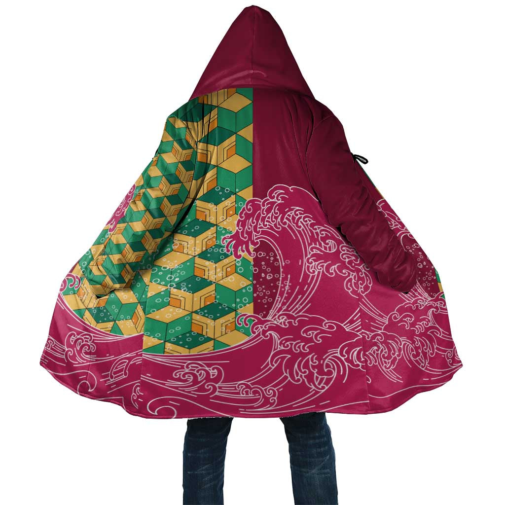 Japanese Bishamon-Kikkou Pattern Cloak Water Pillar Silent River Flow - Wonder Print Shop