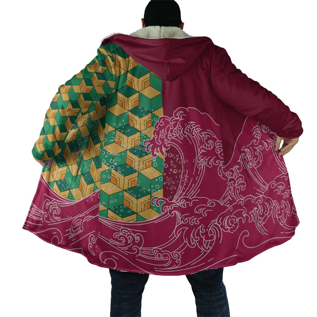 Japanese Bishamon-Kikkou Pattern Cloak Water Pillar Silent River Flow - Wonder Print Shop