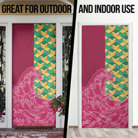 Japanese Bishamon-Kikkou Pattern Door Cover Water Pillar Silent River Flow - Wonder Print Shop