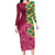 Japanese Bishamon-Kikkou Pattern Family Matching Long Sleeve Bodycon Dress and Hawaiian Shirt Water Pillar Silent River Flow - Wonder Print Shop
