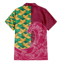 Japanese Bishamon-Kikkou Pattern Family Matching Mermaid Dress and Hawaiian Shirt Water Pillar Silent River Flow - Wonder Print Shop