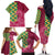 Japanese Bishamon-Kikkou Pattern Family Matching Off The Shoulder Long Sleeve Dress and Hawaiian Shirt Water Pillar Silent River Flow - Wonder Print Shop