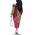 Japanese Bishamon-Kikkou Pattern Family Matching Off The Shoulder Long Sleeve Dress and Hawaiian Shirt Water Pillar Silent River Flow - Wonder Print Shop