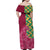 Japanese Bishamon-Kikkou Pattern Family Matching Off Shoulder Maxi Dress and Hawaiian Shirt Water Pillar Silent River Flow - Wonder Print Shop
