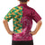 Japanese Bishamon-Kikkou Pattern Family Matching Off Shoulder Short Dress and Hawaiian Shirt Water Pillar Silent River Flow - Wonder Print Shop
