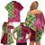 Japanese Bishamon-Kikkou Pattern Family Matching Off Shoulder Short Dress and Hawaiian Shirt Water Pillar Silent River Flow - Wonder Print Shop